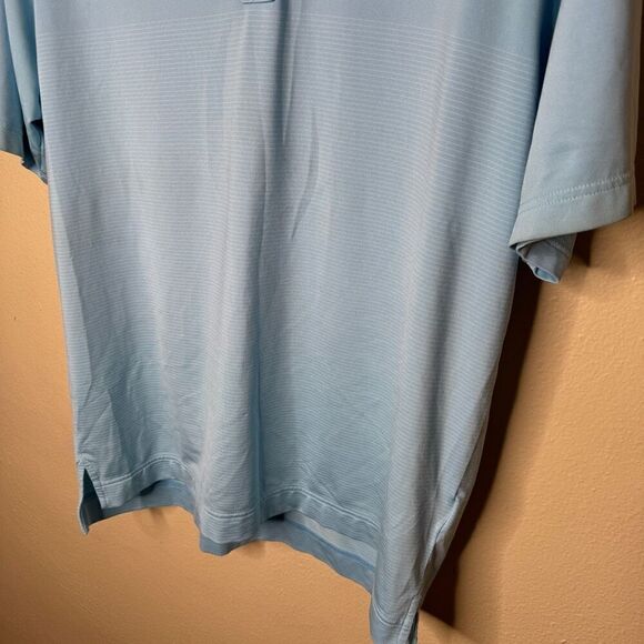 Foot Joy Shirt Mens Large Blue Polo Short Sleeve Striped Golf Performance - Picture 2 of 10